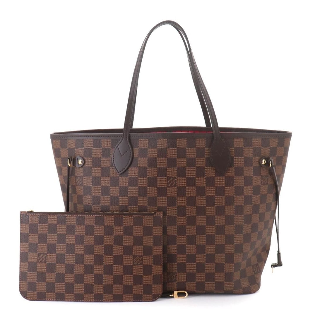 Louis Vuitton Neverfull MM Damier Tote Handbag, Ebene Cerise, N40599, RFID-protected, Brown with: --- Catalog ---Category: SizeSize (HxWxD): 28.5cm x 45cm x 16cm / 11.22'' x 17.71'' x 6.29''Category: DesignType: Handbag, Tote bagColor: Brown, Cerise, Damier Canvas, EbeneGender: WomenMaterial: Dami