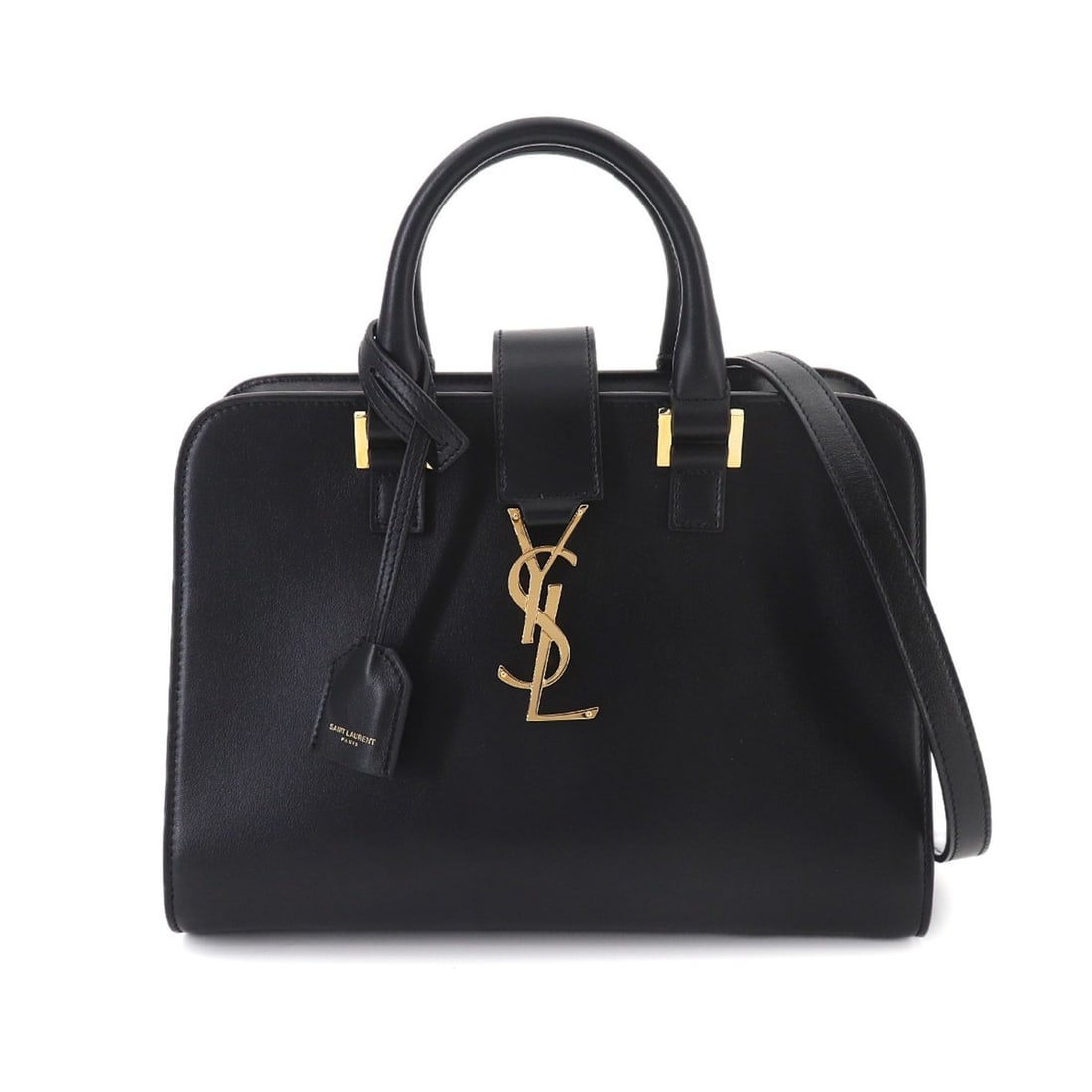 Saint Laurent Baby Cabas 2-way Hand/Shoulder Handbag, Leather, Black, 568853: --- Catalog ---Category: SizeSize (HxWxD): 18cm x 25.5cm x 13cm / 7.08'' x 10.03'' x 5.11''Category: DesignType: HandbagColor: BlackGender: WomenMaterial: Leather Category: GeneralMPN: 568853Brand: