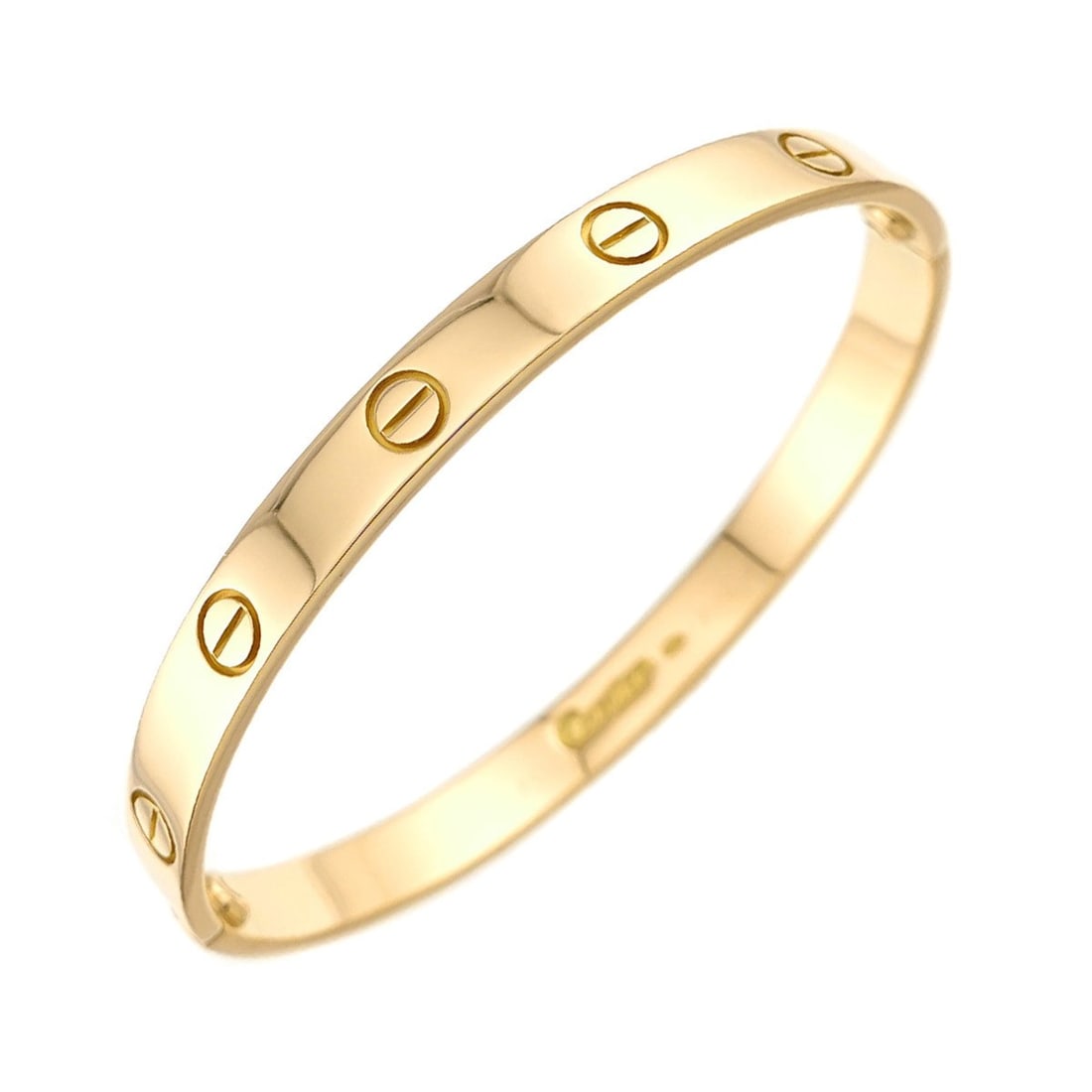 Cartier Love Bracelet #18 18K YG Yellow Gold 750 Bangle: --- Catalog ---Category: SizeLength: 17cm / 6.69''Category: DesignType: BangleGender: Men,WomenMaterial: Yellow gold (18K)Category: GeneralBrand: Cartier--- Item List ---Section: ConditionRanking: Ran