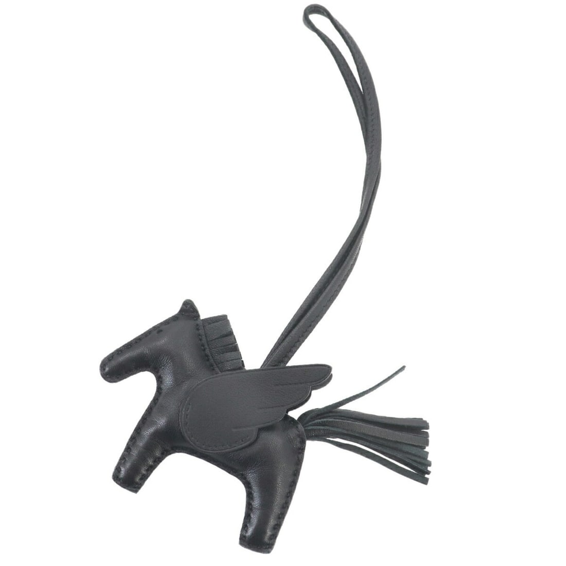 Hermes HERMES So Black Rodeo Pegasus PM Accessory Bag Charm Agneau Milo Swift U Stamp: --- Catalog ---Category: SizeSize (HxWxD): 75.00mm x 125.00mm / 2.95'' x 4.92''Category: DesignType: Handbag charmColor: BlackGender: Men,WomenMaterial: Agneau Milo, Swift leatherCategory: