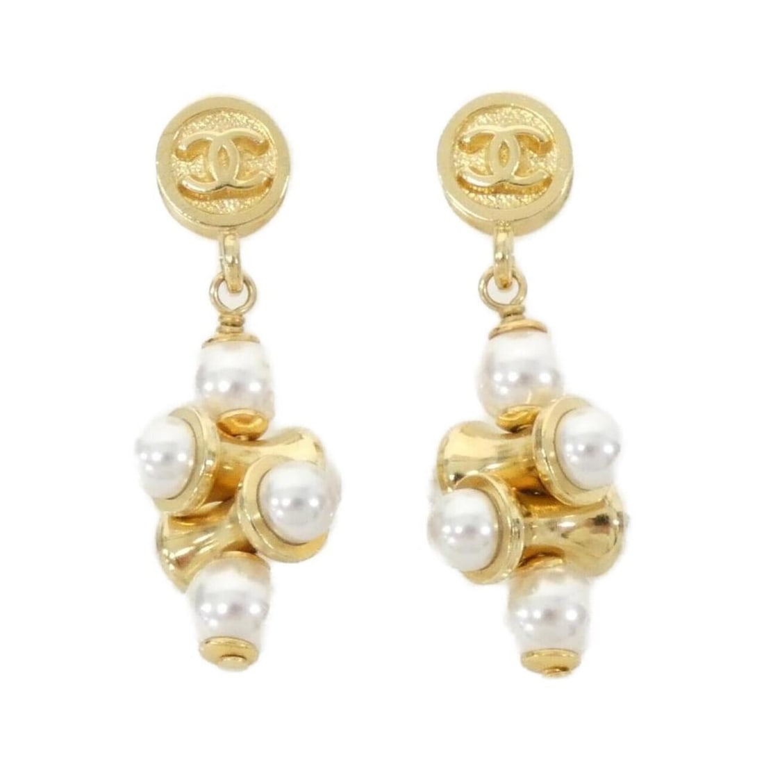 Chanel ABH297 Earrings: --- Catalog ---Category: SizeSize (HxWxD): 30.00mm x 12.00mm / 1.18'' x 0.47''Category: DesignType: Drop earringsColor: Gold, WhiteGender: WomenMaterial: Artificial pearlCategory: GeneralMPN:
