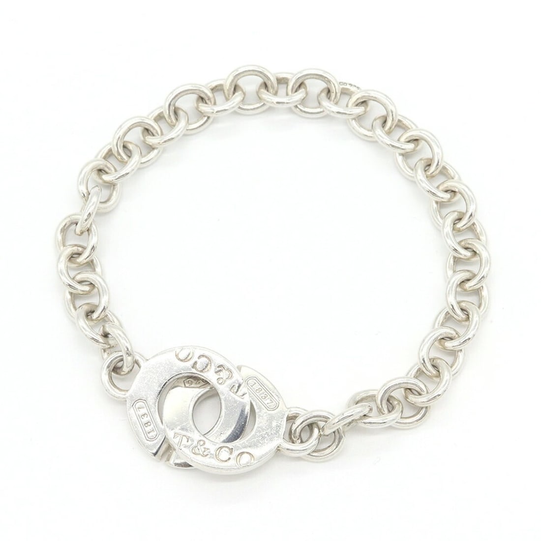 Tiffany & Co. 1837 Circle Bracelet, Sterling Silver 925 Chain Women's. (1 of 15)