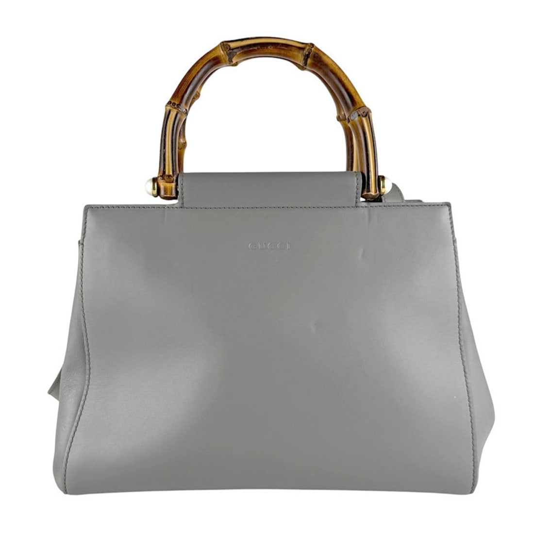 Gucci handbag/shoulder bag, bamboo, Nymphaea leather, gray, women's, 453767 z10187: --- Catalog ---Category: SizeSize (HxWxD): 23cm x 28cm x 12cm / 9.05'' x 11.02'' x 4.72''Category: DesignType: Handbag, Shoulder bagColor: GrayGender: WomenMaterial: Leather Category: GeneralMPN: 4537