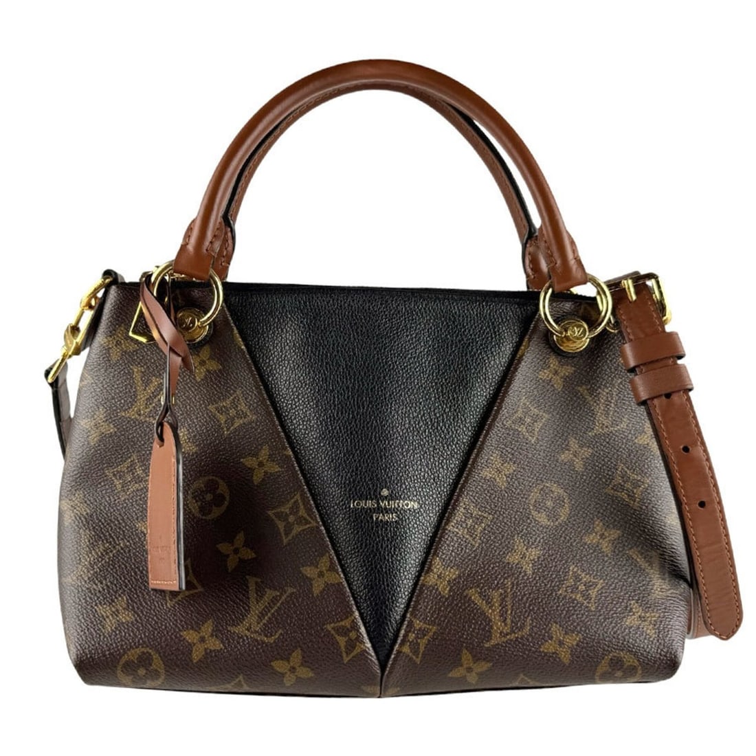 Louis Vuitton LOUIS VUITTON Handbag Shoulder Bag Monogram V Tote BB Canvas Leather Noir Women's (1 of 20)