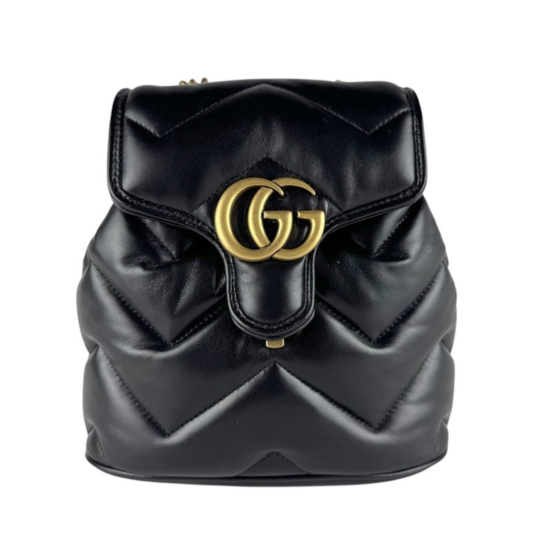 Gucci GG Marmont Leather Backpack, Black, Women's, 777253 z10174 (1 of 18)
