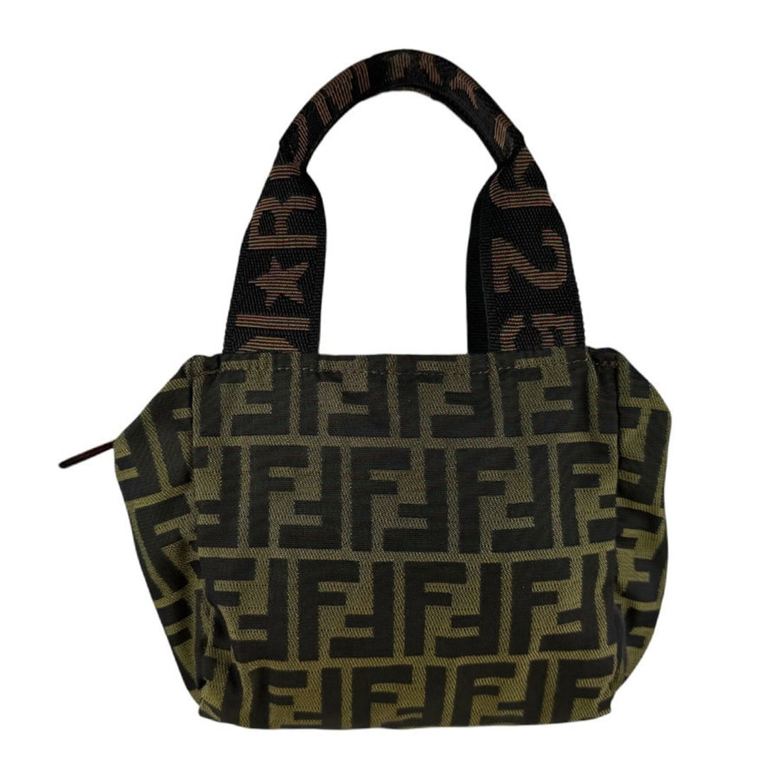 Fendi Zucca Nylon Canvas Handbag, Khaki, Black, Brown, Women's, z10171: --- Catalog ---Category: SizeSize (HxWxD): 15cm x 17cm x 8cm / 5.9'' x 6.69'' x 3.14''Category: DesignType: HandbagColor: Black, Brown, KhakiGender: WomenMaterial: Nylon canvas Category: GeneralBrand: