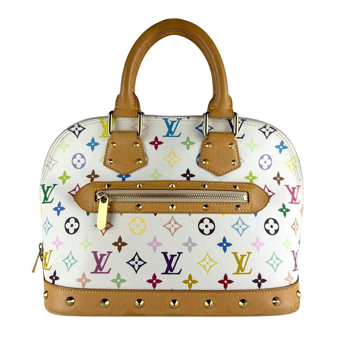 Louis Vuitton LOUIS VUITTON Alma PM Monogram Multicolor Handbag, Blanc, Women's, M92647 z10105 (1 of 12)