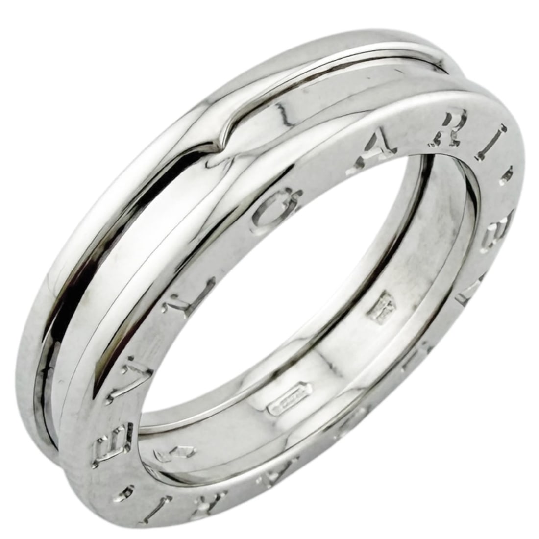 Bulgari B.zero1 1-band ring, 1, 18K white gold, 54ct, women's BVLGARI: --- Catalog ---Category: PackNumber in Pack: 1Category: SizeWidth: 4.5mm / 0.18''Weight: 7.8g / 0.27oz.JP Size: 13.5US Size: 6.5Category: DesignType: Band ringColor: SilverGender: WomenHandmade: YesMa