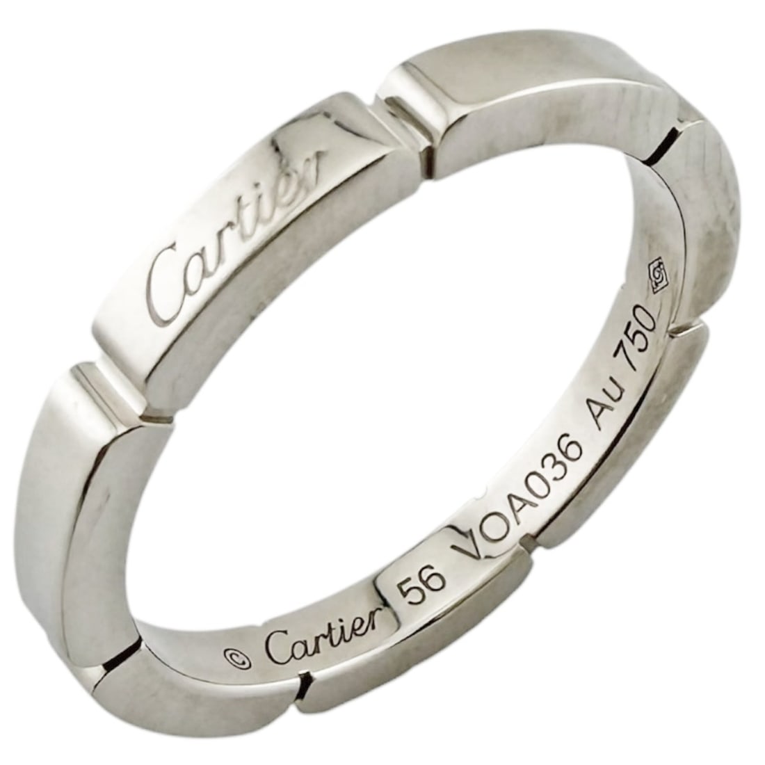 Cartier Maillon Panthère Ring, 18K White Gold, Women's CARTIER: --- Catalog ---Category: PackNumber in Pack: 1Category: SizeWidth: 2.5mm / 0.1''Weight: 4.7g / 0.16oz.JP Size: 15.5US Size: 7.5Category: DesignType: Band ringColor: SilverGender: WomenHandmade: YesMat