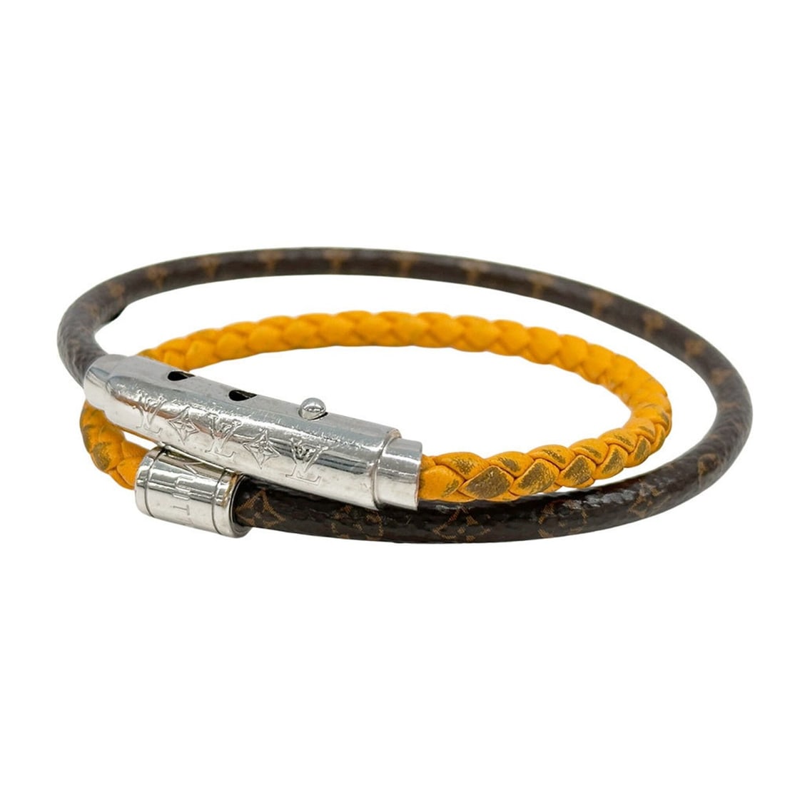 Louis Vuitton LOUIS VUITTON Bracelet for Women and Men, Brand Monogram Heritage Canvas - LV Double: --- Catalog ---Category: SizeLength: 19cm / 7.48''Category: DesignType: Charm braceletColor: Saffron, YellowGender: Men,WomenMaterial: Canvas, MonogramCategory: GeneralMPN: BC2244Brand: Louis VuittonC