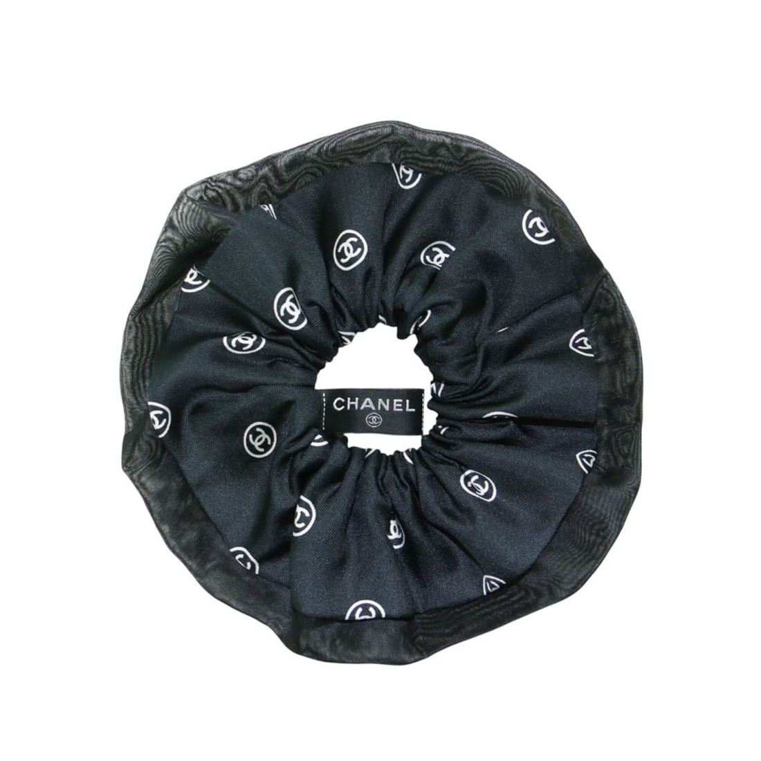 CHANEL Chanel Scrunchie, Black, Silk, Coco Mark, Scrunchie / Hair Organza, Women's (1 of 13)