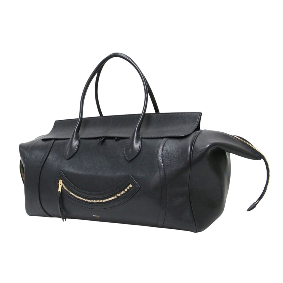 CELINE Celine Bag, Black, 25 Big Smile Luggage, Supple Shiny Lambskin Tote Cowhide Leather, Women's: --- Catalog ---Category: SizeSize (HxWxD): 30cm x 56cm x 50cm / 11.81'' x 22.04'' x 19.68''Category: DesignType: Tote bagColor: BlackGender: WomenMaterial: Leather , Suede Category: GeneralBrand: Celi