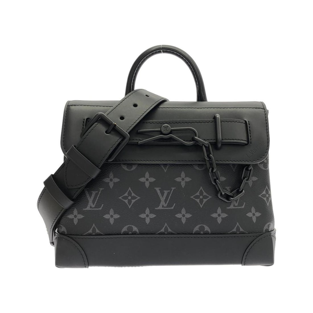 Louis Vuitton Monogram Eclipse Steamer PM M46953 Handbag: --- Catalog ---Category: SizeWeight: 730g / 1.6lb.Size (HxWxD): 19.5cm x 25cm x 6.5cm / 7.67'' x 9.84'' x 2.55''Strap Length: 106cm - 117cm / 41.73'' - 46.06''Handle Length: 20cm / 7.87''Category: