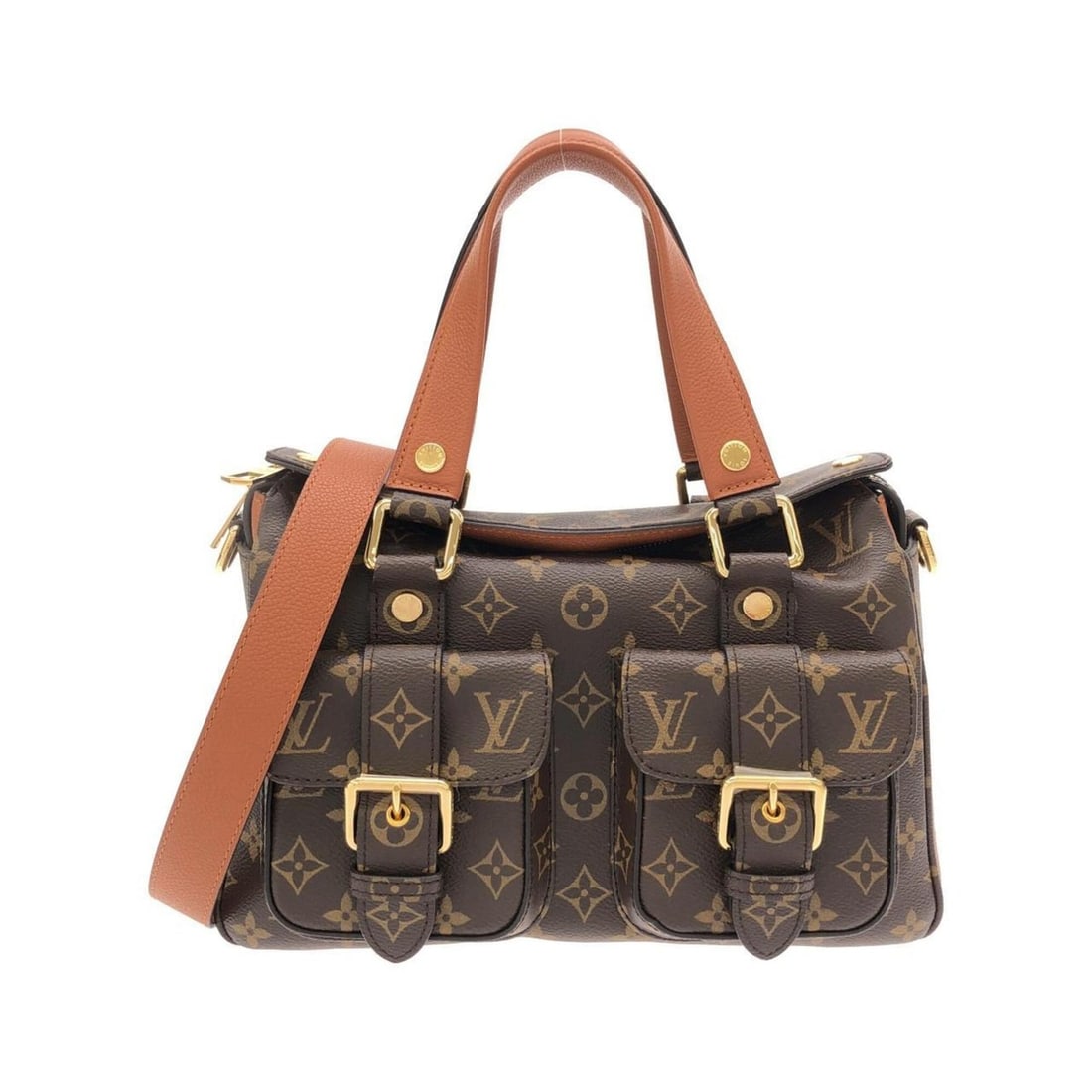Louis Vuitton Monogram Manhattan M43481 Handbag: --- Catalog ---Category: SizeSize (HxWxD): 22cm x 32cm x 13cm / 8.66'' x 12.59'' x 5.11''Category: DesignType: HandbagColor: Caramel, MarronGender: Women,MenMaterial: Coated canvas Category: