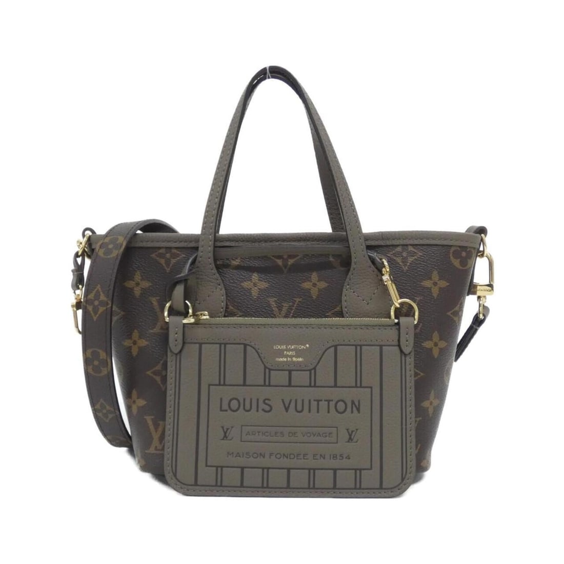 Louis Vuitton Monogram Neverfull Inside Out BB M28349 Handbag: --- Catalog ---Category: SizeSize (HxWxD): 16cm x 20cm x 11cm / 6.29'' x 7.87'' x 4.33''Category: DesignType: HandbagColor: Brown, MarronGender: Women,MenMaterial: Coated canvas , Leather Leather/Fur 