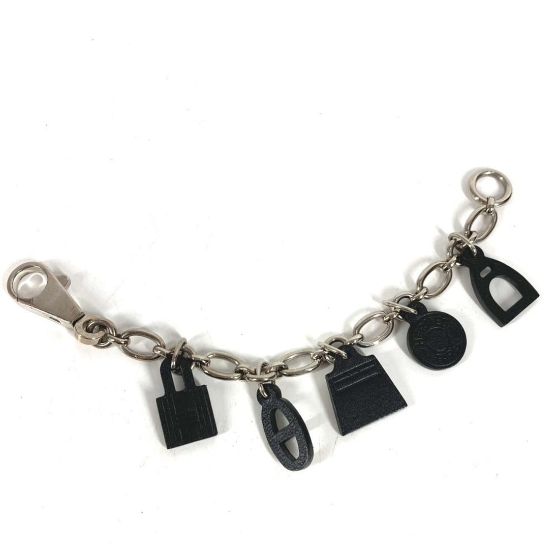HERMES Amulette 5 Accessory Bag Charm Keychain Leather Metal Men's Women's Black: --- Catalog ---Category: DesignType: Key ChainColor: Black, SilverGender: Men,WomenMaterial: Leather, MetalCategory: GeneralBrand: HermesCountry of Origin: France--- Item List ---Section: ConditionRan