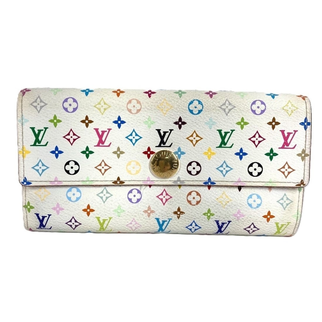 LOUIS VUITTON M93744 Monogram Multicolor Portefeuille Sarah Rich Long Wallet Flap Canvas Men's: --- Catalog ---Category: SizeSize (HxWxD): 9.5cm x 18.5cm / 3.74'' x 7.28''Category: DesignType: Long wallet (bi-fold)Color: Multi-color, WhiteGender: Men,WomenMaterial: Monogram Multicolore , Canvas 