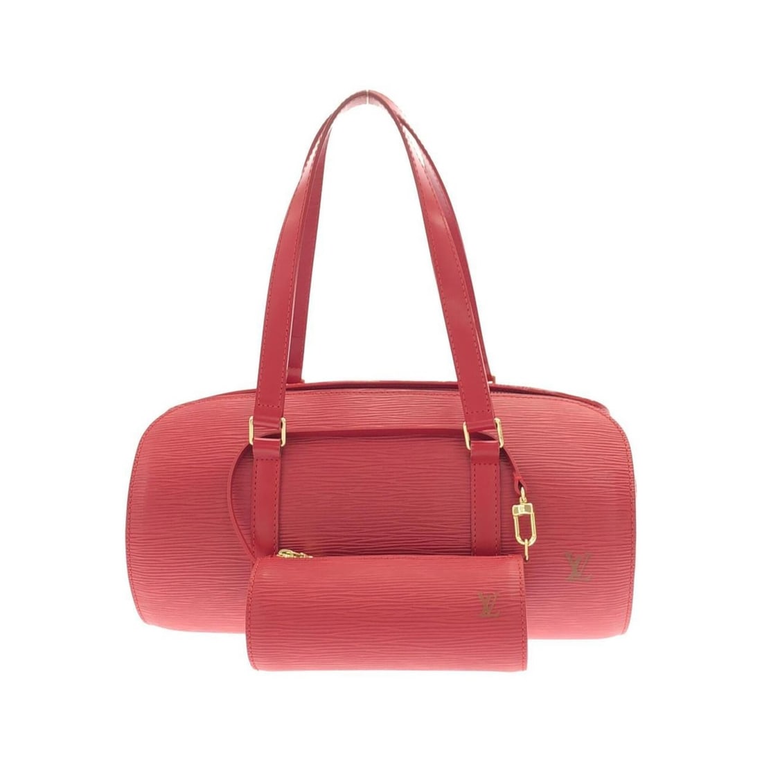 Louis Vuitton Epi Soufflot M5222E Handbag: --- Catalog ---Category: SizeSize (HxWxD): 15.5cm x 31cm x 11cm / 6.1'' x 12.2'' x 4.33''Category: DesignType: Handbag, PouchColor: RougeGender: Women,MenMaterial: Leather Hardware Color: GoldLeather/