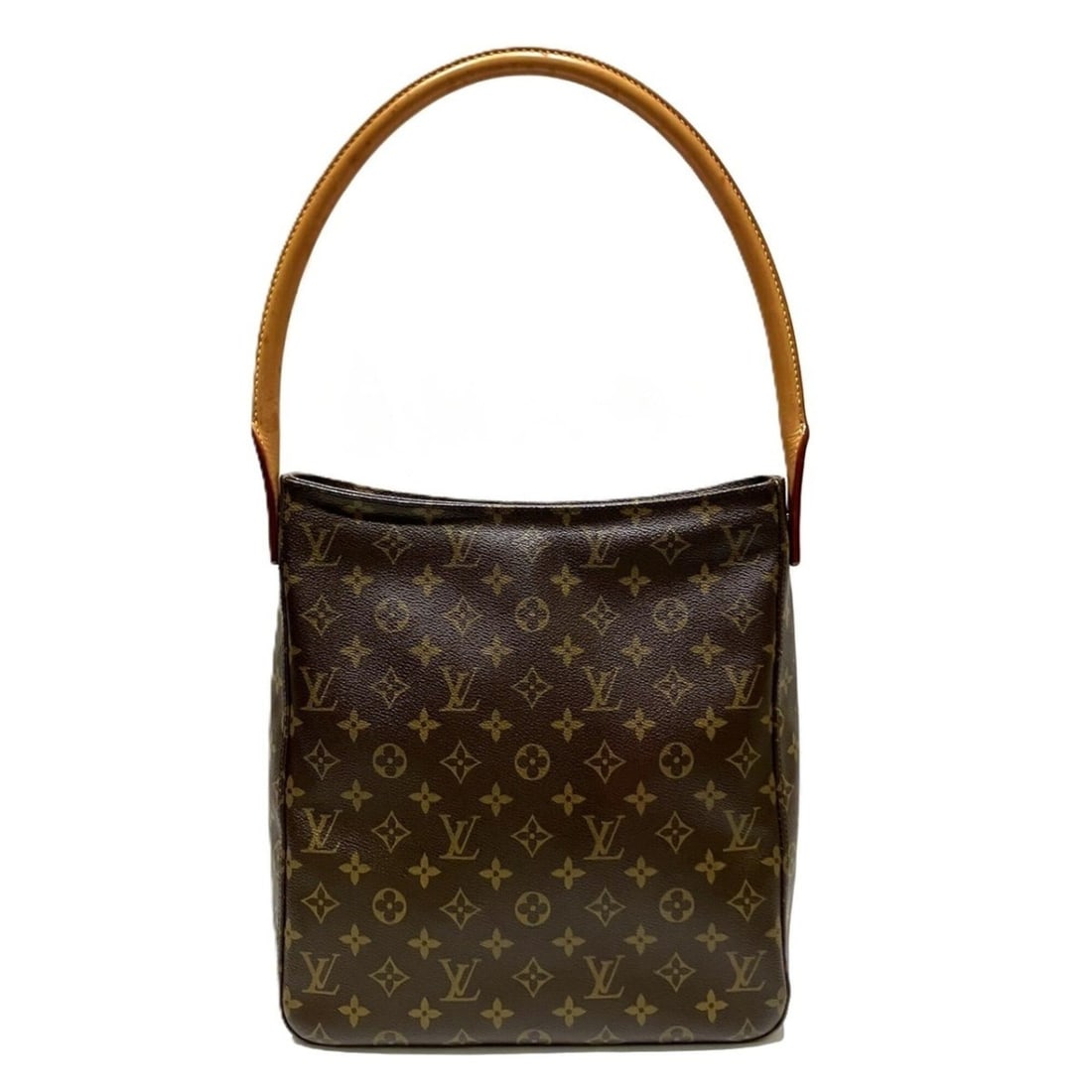 Louis Vuitton Looping GM Tote Bag, Monogram Canvas, M51145: --- Catalog ---Category: SizeSize (HxWxD): 31cm x 29cm x 10cm / 12.2'' x 11.41'' x 3.93''Handle Length: 62cm / 24.4''Category: DesignType: Tote bagColor: BrownGender: WomenClosure: ZipperMaterial: