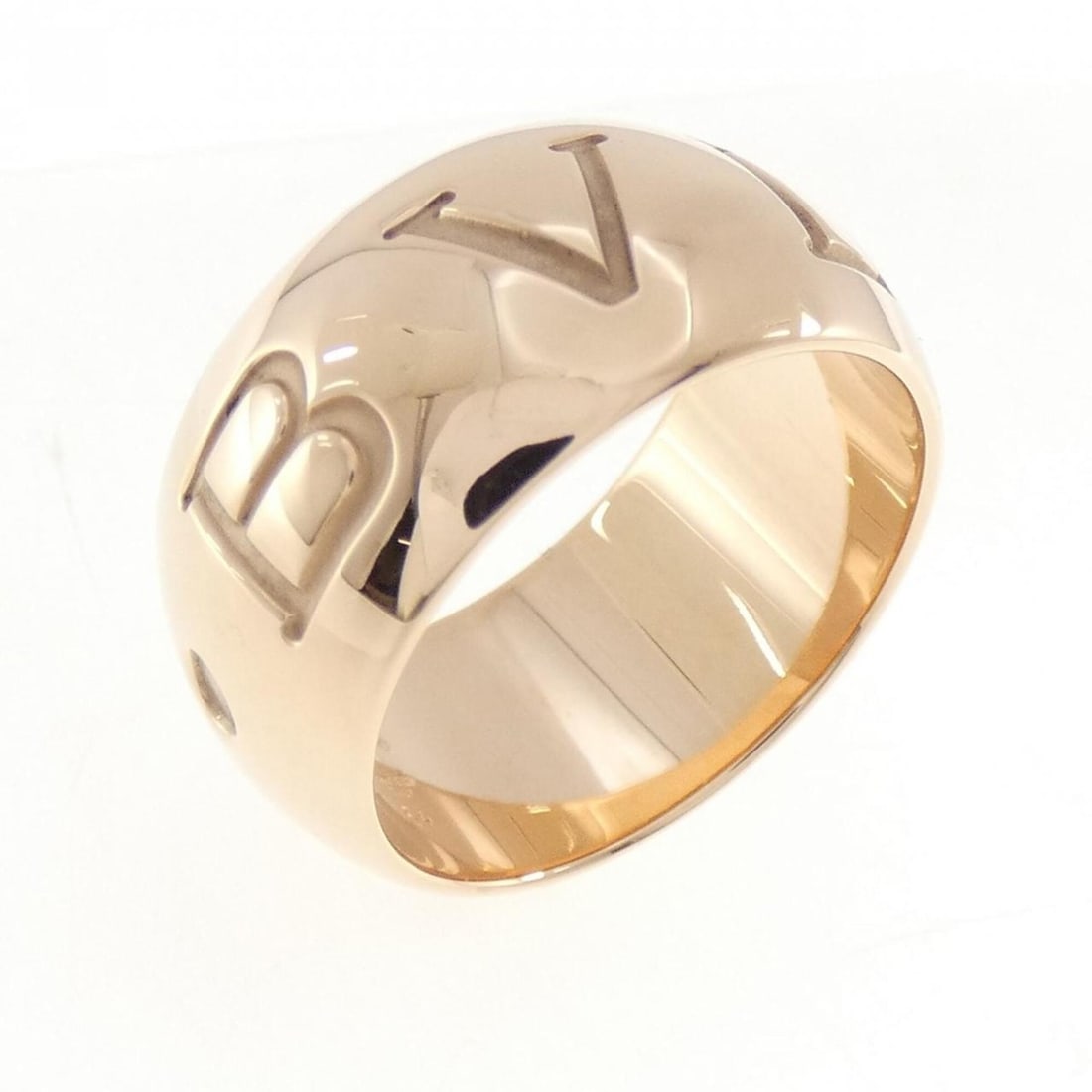 Bvlgari Monologo Ring: --- Catalog ---Category: SizeJP Size: 14US Size: ?Category: DesignType: Band ringGender: WomenMaterial: Pink gold (18K)Category: GeneralBrand: Bvlgari--- Item List ---Section: ConditionRanking: Rank