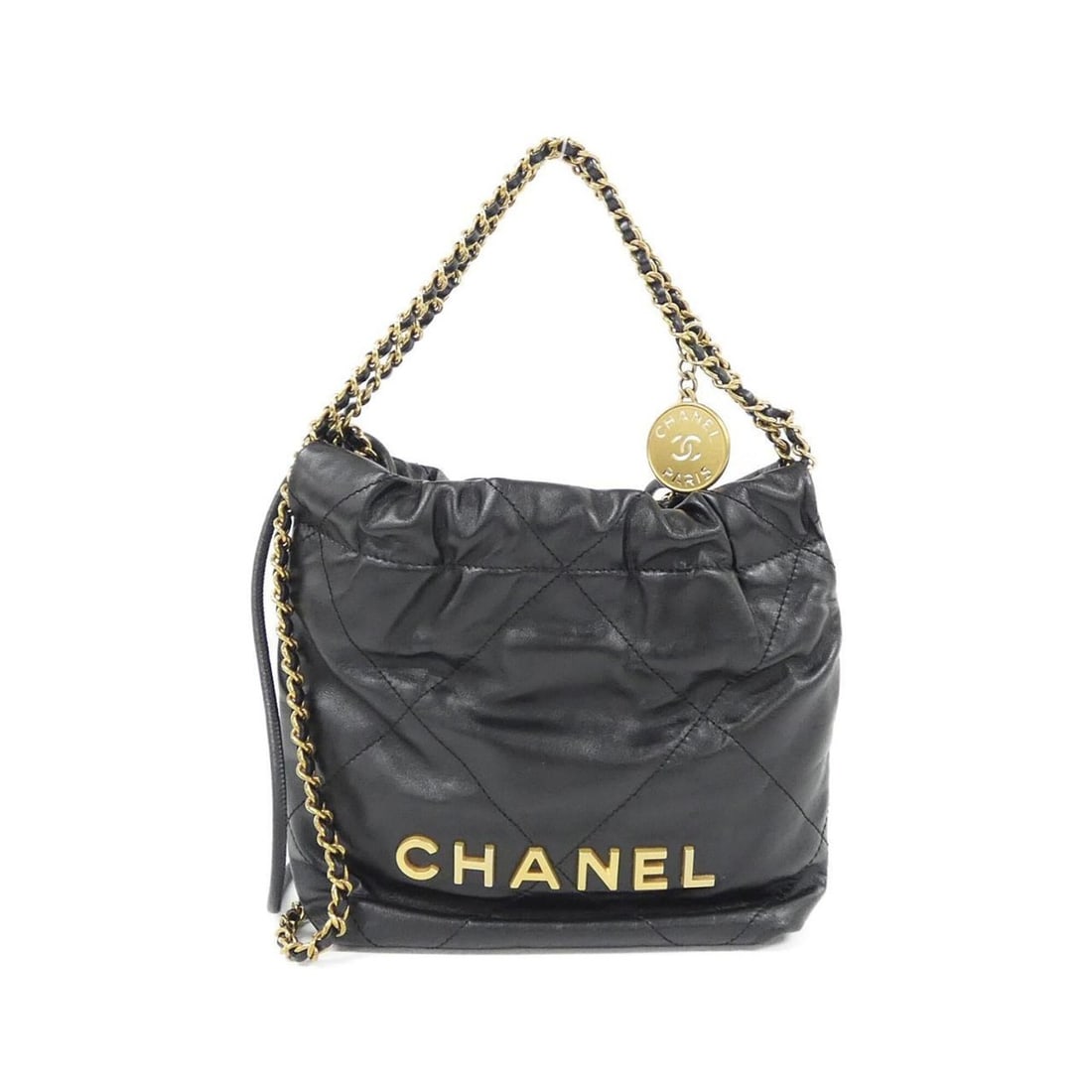 Chanel 22 Line MINI AS3980 Handbag: --- Catalog ---Category: SizeSize (HxWxD): 19cm x 18cm x 6cm / 7.48'' x 7.08'' x 2.36''Category: DesignType: HandbagColor: BlackGender: WomenMaterial: Leather Hardware Color: Matte goldLeather/Fur
