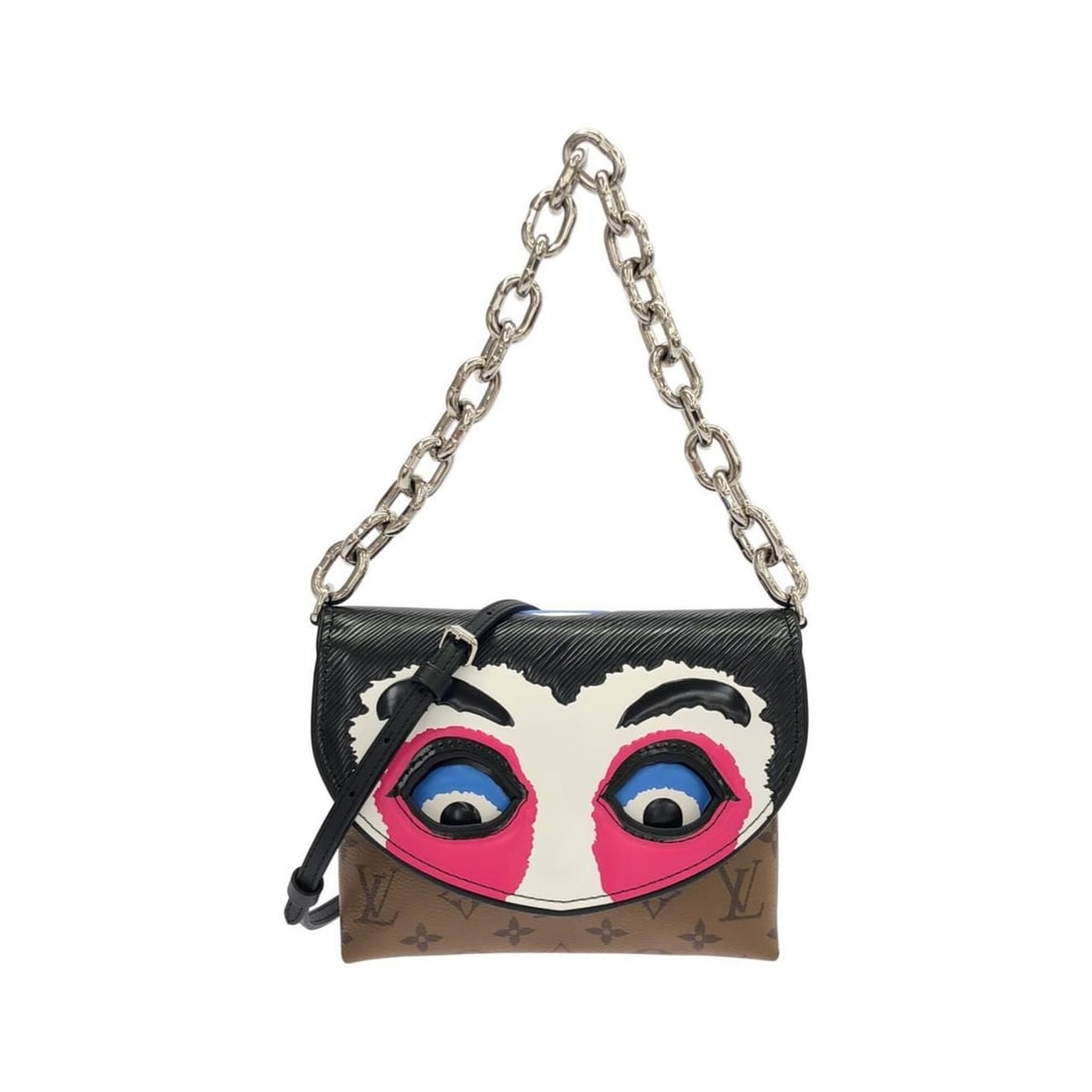 Louis Vuitton Monogram (Kabuki) Pochette Kabuki Mask M43495 Shoulder Bag: --- Catalog ---Category: SizeSize (HxWxD): 16cm x 20cm x 4cm / 6.29'' x 7.87'' x 1.57''Category: DesignType: Pochette, Shoulder bagColor: Brown, Fuchsia, MarronGender: Women,MenMaterial: Coated