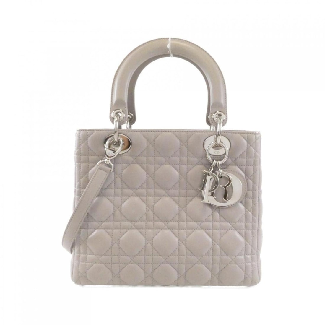 Christian Dior Lady Medium CAL44551 Handbag: --- Catalog ---Category: SizeSize (HxWxD): 21cm x 24cm x 12cm / 8.26'' x 9.44'' x 4.72''Category: DesignType: HandbagColor: GrayGender: WomenMaterial: Leather Leather/Fur Type: LambskinCategory: Gener