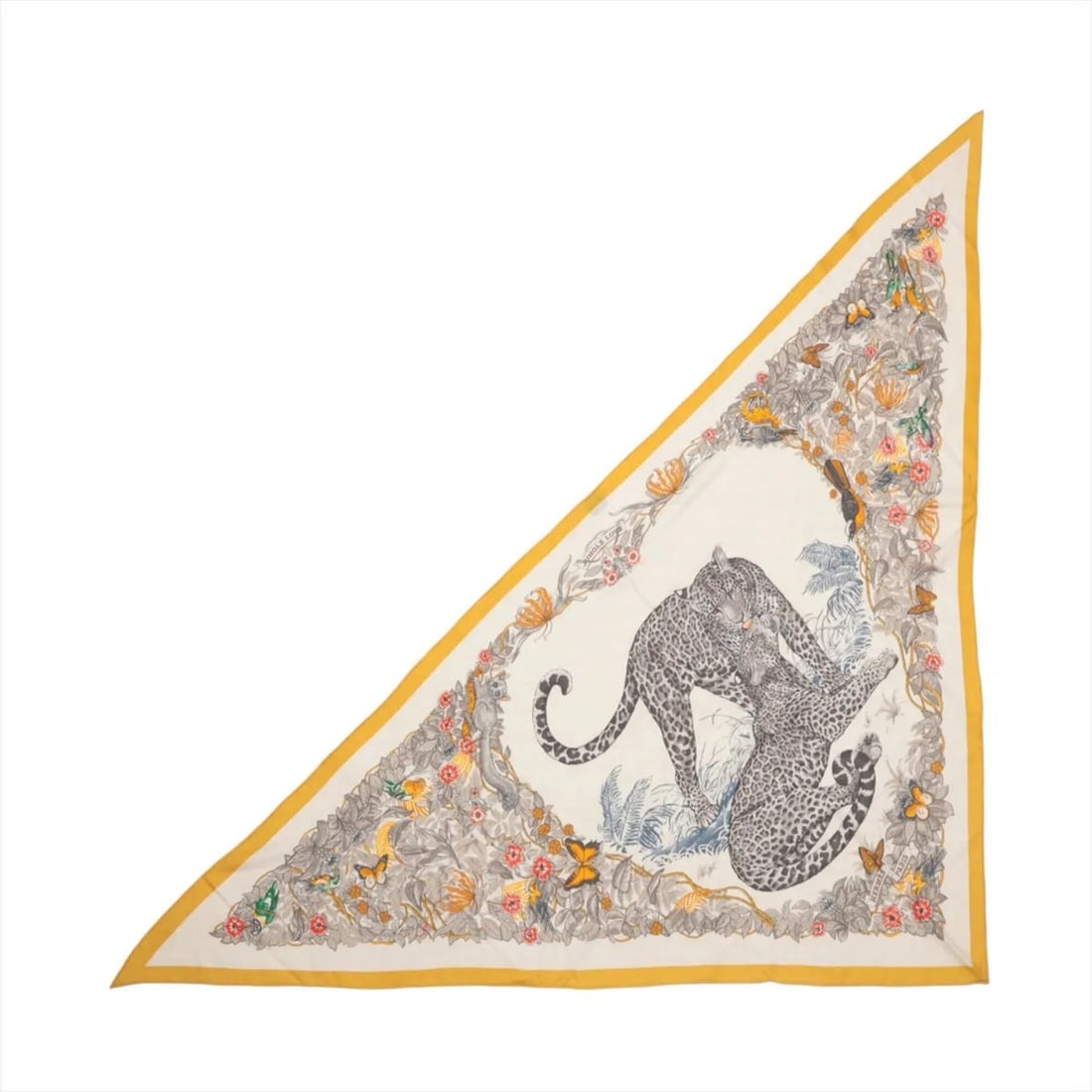 Hermes Triangle Géant JUNGLE LOVE Cashmere Silk Scarf/Muffler with Tag - Women's (1 of 9)