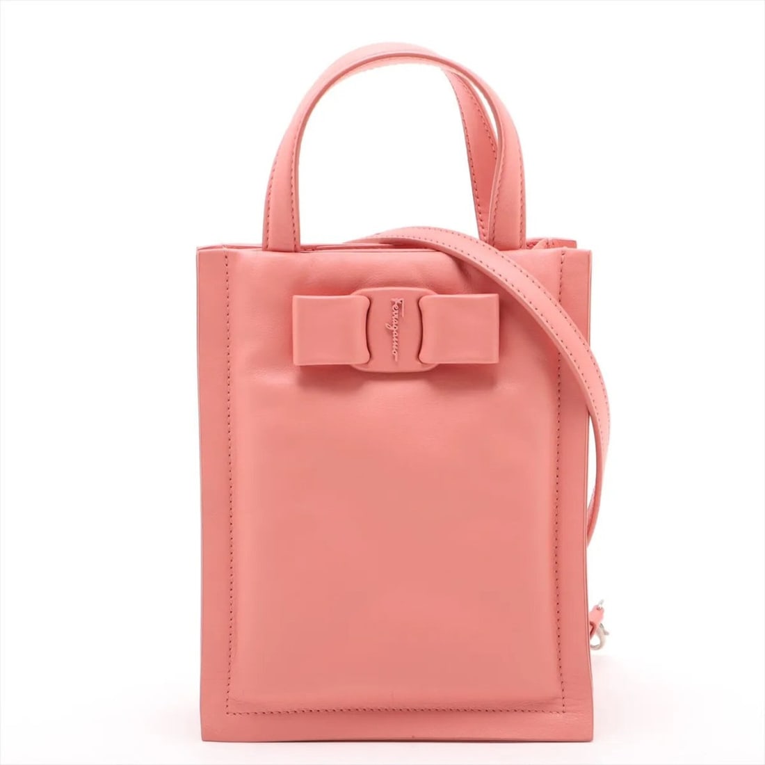 Salvatore Ferragamo Vara Ribbon Crossbody Leather 2-Way Shoulder Bag for Women: --- Catalog ---Category: SizeSize (HxWxD): 20cm x 16cm x 5cm / 7.87'' x 6.29'' x 1.96''Category: DesignType: Shoulder bagColor: PinkGender: WomenMaterial: Leather Category: GeneralBrand: Salvatore Fer