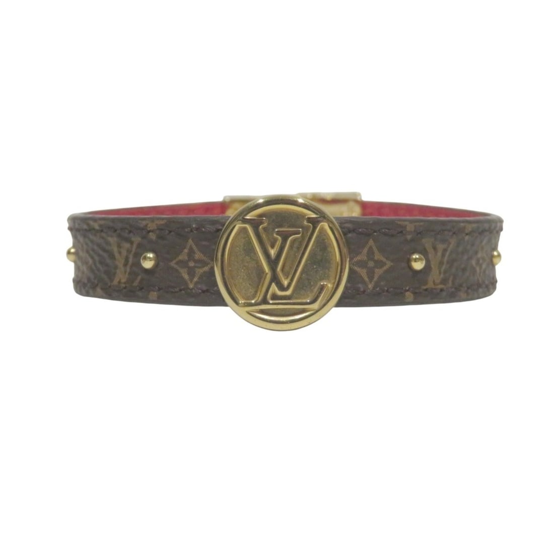 Louis Vuitton LOUIS VUITTON Bracelet LV Circle Reversible Accessory Monogram Total Weight 13.0g GP: --- Catalog ---Category: SizeWidth: 1cm / 0.39''Length: 15cm / 5.9''Weight: 13g / 0.45oz.Total Length: 16.5cm / 6.49''Category: DesignType: Charm braceletFinish: Gold platedGender: WomenMaterial: Mono