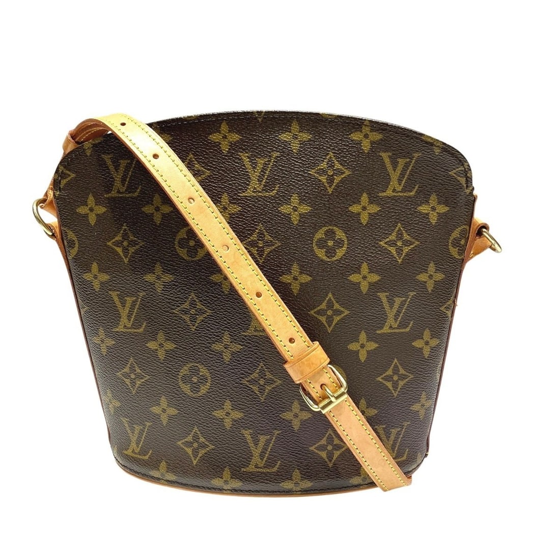 Louis Vuitton Druot Shoulder Bag, Monogram Canvas, M51290: --- Catalog ---Category: SizeSize (HxWxD): 22cm x 20cm x 10cm / 8.66'' x 7.87'' x 3.93''Strap Length: 110cm - 128cm / 43.3'' - 50.39''Category: DesignType: Shoulder bagColor: BrownGender: WomenClosure