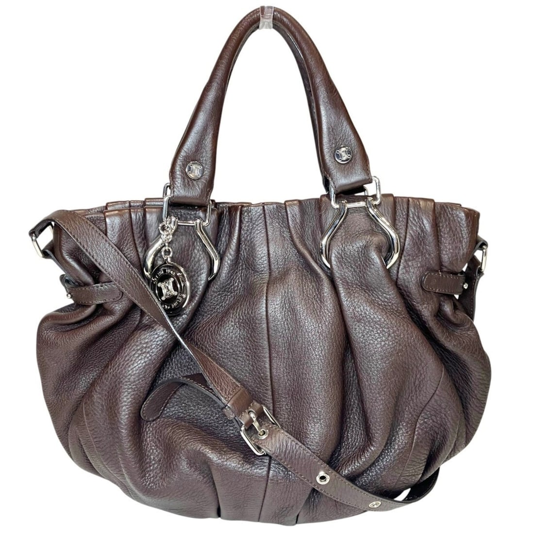 Celine Pillow Small Handbag, Leather: --- Catalog ---Category: SizeSize (HxWxD): 26cm x 33cm x 9cm / 10.23'' x 12.99'' x 3.54''Strap Length: 51cm - 72cm / 20.07'' - 28.34''Handle Length: 32cm / 12.59''Category: DesignType: HandbagColor: D