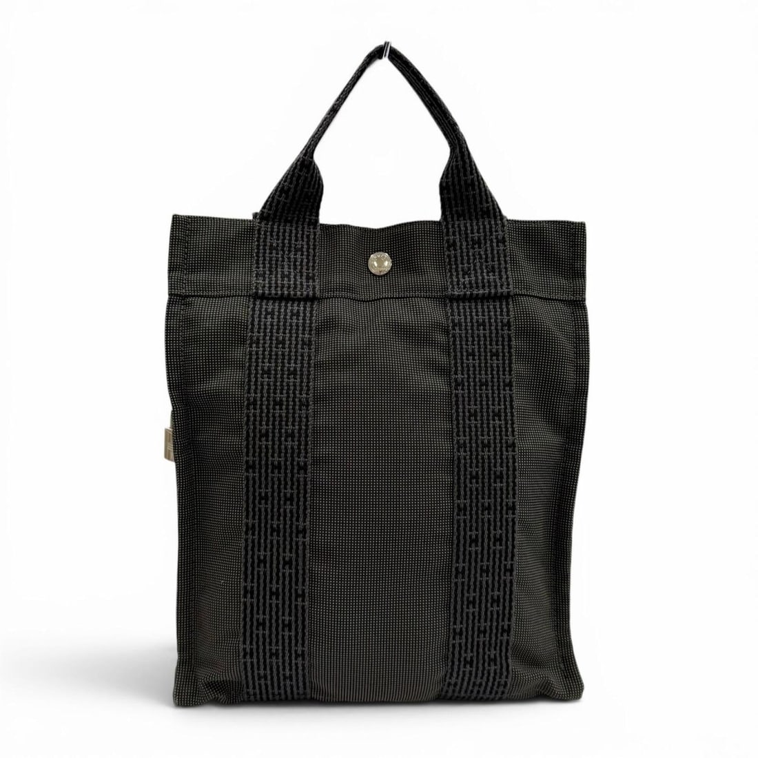 HERMES Hermes Herline Ad PM Canvas Backpack Daypack with Padlock, Gray, Made in France, Women's (1 of 12)