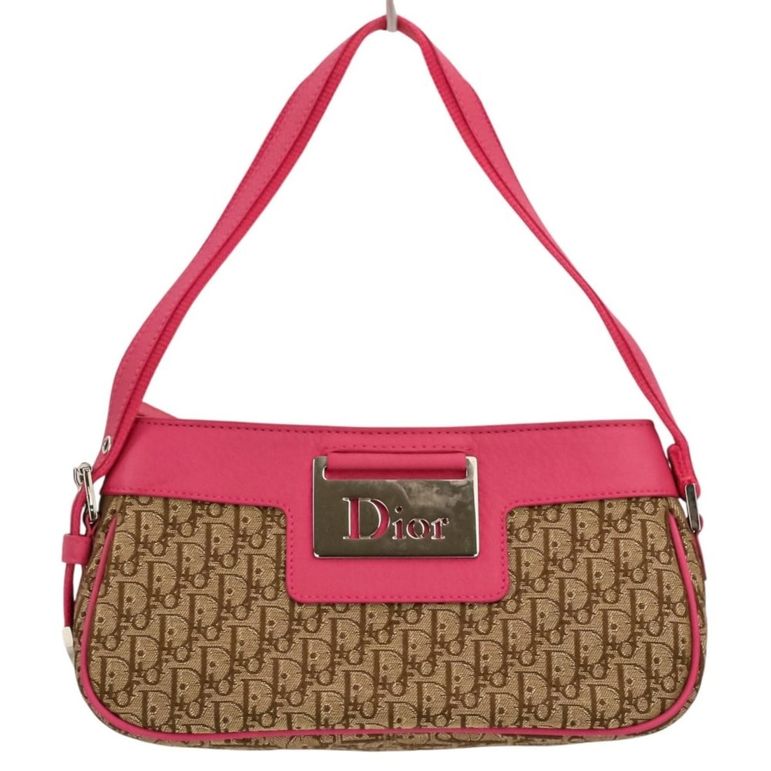 Christian Dior Trotter Street Chic Handbag, Beige Pink, Women's: --- Catalog ---Category: SizeSize (HxWxD): 11.5cm x 21.5cm x 7cm / 4.52'' x 8.46'' x 2.75''Category: DesignType: HandbagColor: Beige, PinkGender: WomenMaterial: Canvas , Leather Category: GeneralBrand