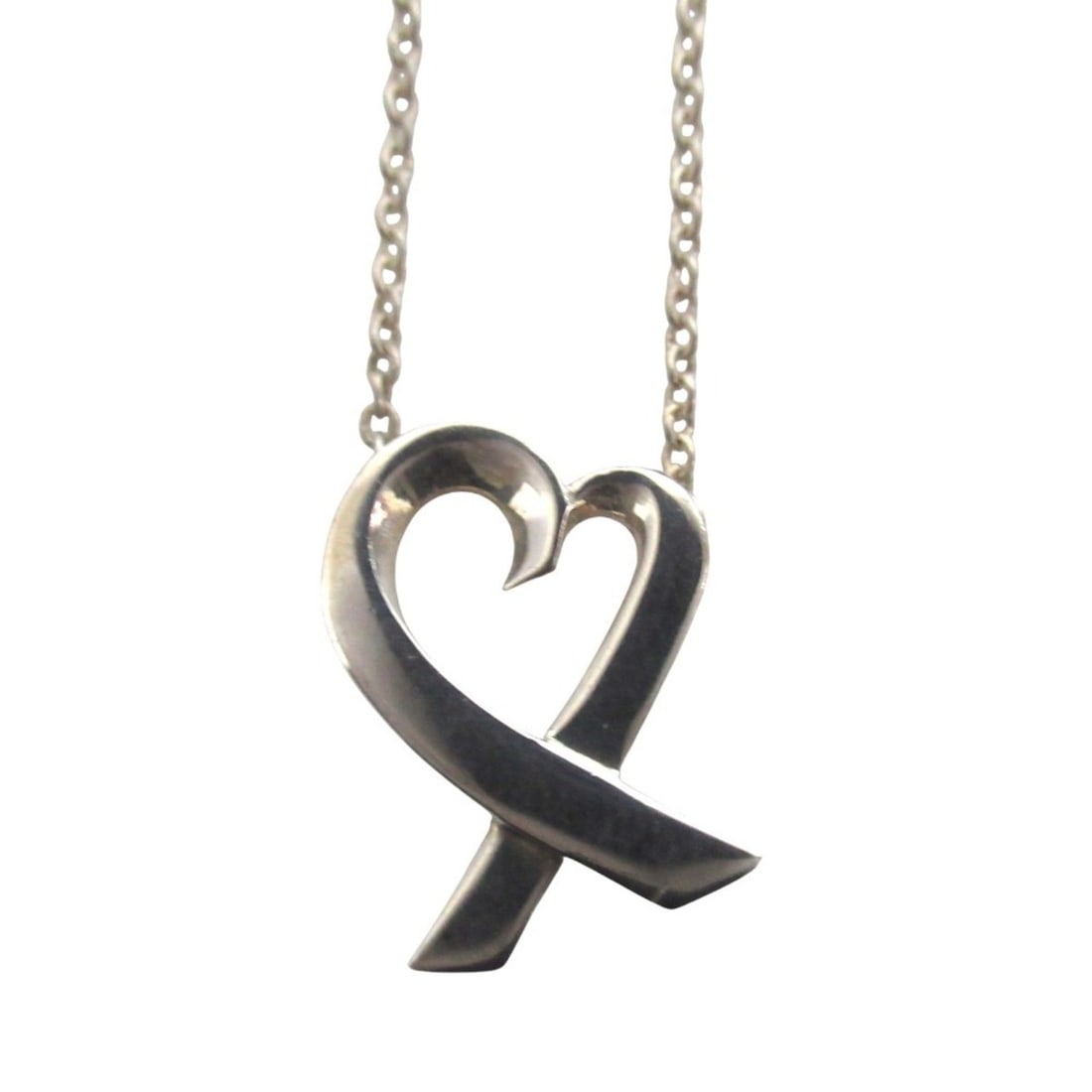 Tiffany & Co. Paloma Picasso Loving Heart Necklace Pendant, 925 Sterling Silver, Women's: --- Catalog ---Category: SizePendant Size: 15mm x 10mm / 0.59'' x 0.39''Neck Circumference: 41.5 cm / 16.33''Category: DesignColor: SilverGender: WomenMaterial: Silver 925Pendant Type: PendantNecklace