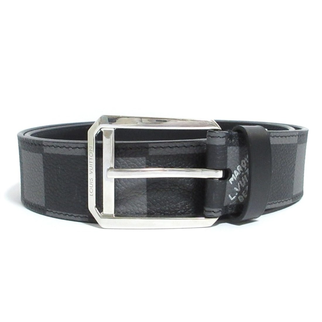 Louis Vuitton Ceinture Architect Damier Graphite Archives Belt M0447 Size 90 36 Black Gray Men's: --- Catalog ---Category: SizeLength: 85cm - 95cm / 33.46'' - 37.4''Category: DesignType: Standard beltColor: Black, GrayGender: MenMaterial (Strap): Leather Category: GeneralBrand: Louis Vuitton--- It