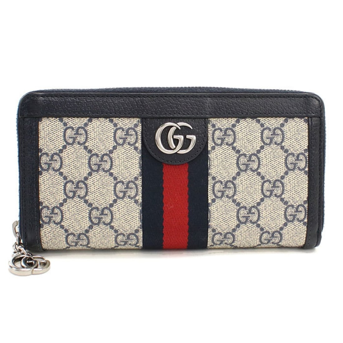 GUCCI Ophidia Zip-Around Wallet, 523154, Women's, Navy: --- Catalog ---Category: SizeSize (HxWxD): 10cm x 19cm x 2.5cm / 3.93'' x 7.48'' x 0.98''Category: DesignType: Long wallet (bi-fold)Color: NavyGender: WomenMaterial: GG Supreme , Leather Category: Gen