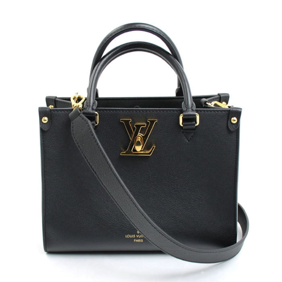 LOUIS VUITTON Lock & Go Handbag, Black, M22311, 2-Way, Women's: --- Catalog ---Category: SizeSize (HxWxD): 19cm x 24cm x 10cm / 7.48'' x 9.44'' x 3.93''Category: DesignType: HandbagColor: BlackGender: WomenMaterial: Leather Hardware Color: GoldCategory: GeneralMPN