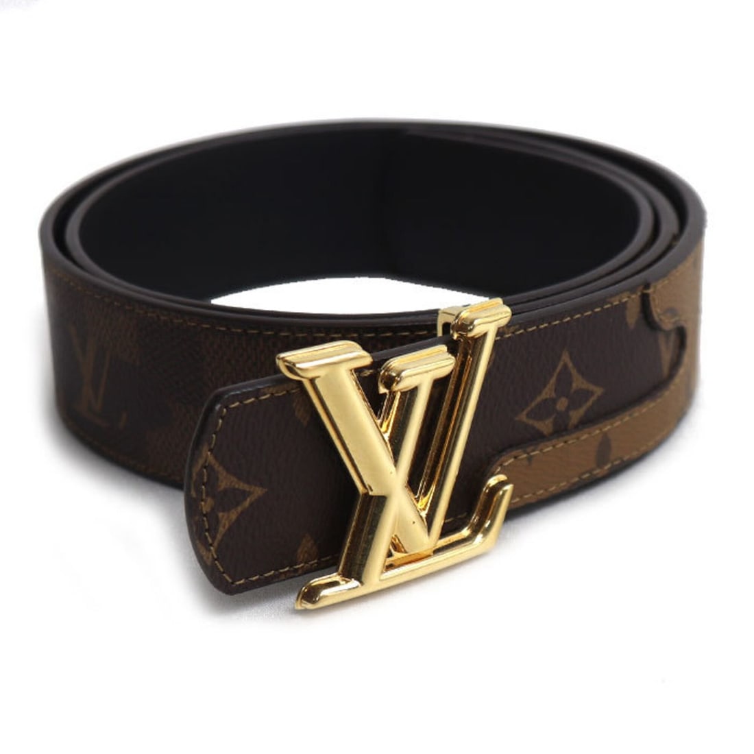 LOUIS VUITTON LV Dimension Reversible Belt, Brown, M4394 95 38, Men's: --- Catalog ---Category: SizeLength: 90cm - 100cm / 35.43'' - 39.36''Category: DesignType: Standard beltColor: BrownGender: MenMaterial (Strap): Monogram , Damier Canvas Category: GeneralMPN: M4394Bra