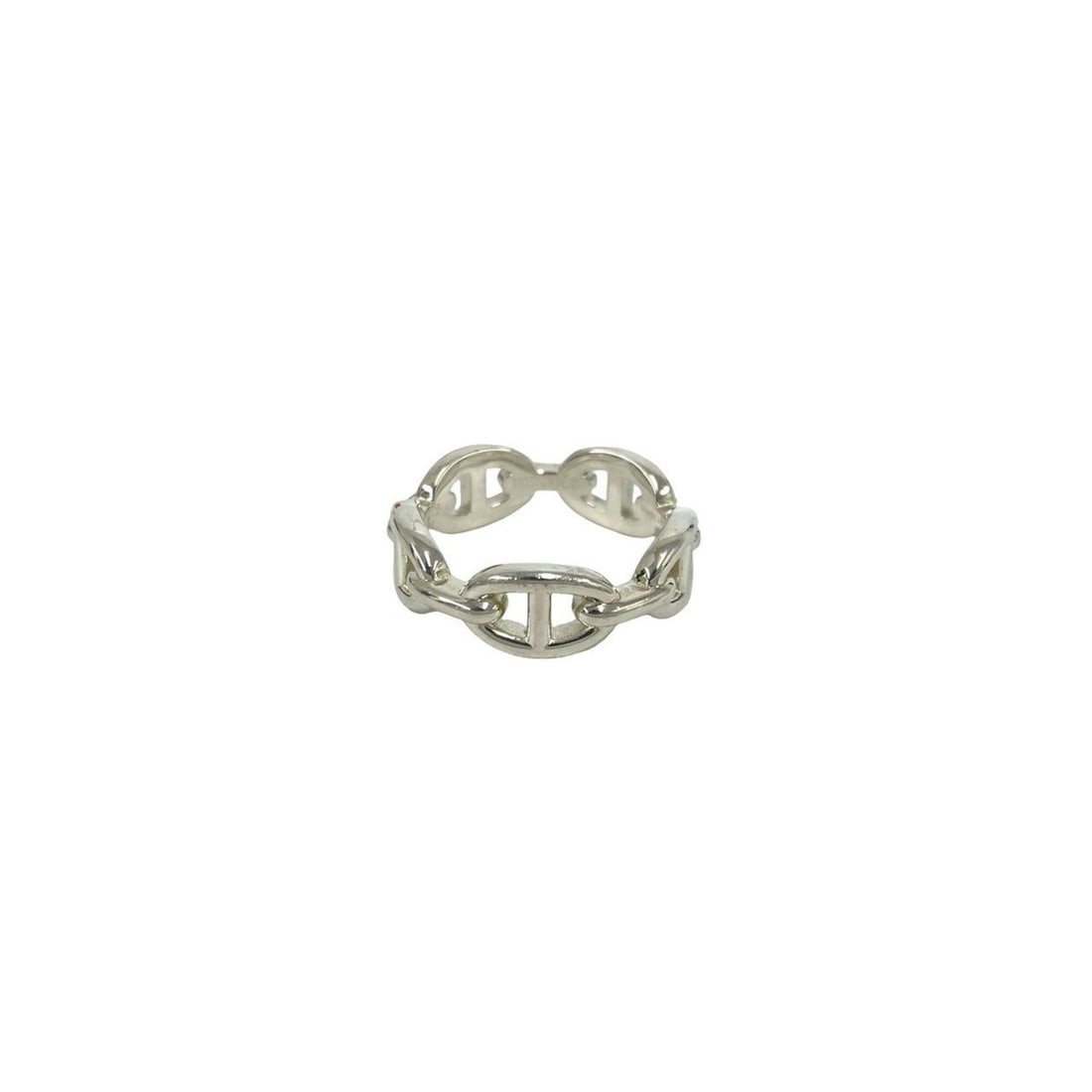 HERMES Chaine d'Ancre Enchainée Ring, Sterling Silver 925, Accessory, Item No. 40831: --- Catalog ---Category: SizeJP Size: 17US Size: 8.5Category: DesignType: Band ringColor: SilverGender: WomenMaterial: Silver 925Category: GeneralBrand: Hermes--- Item List ---Section: ConditionRankin