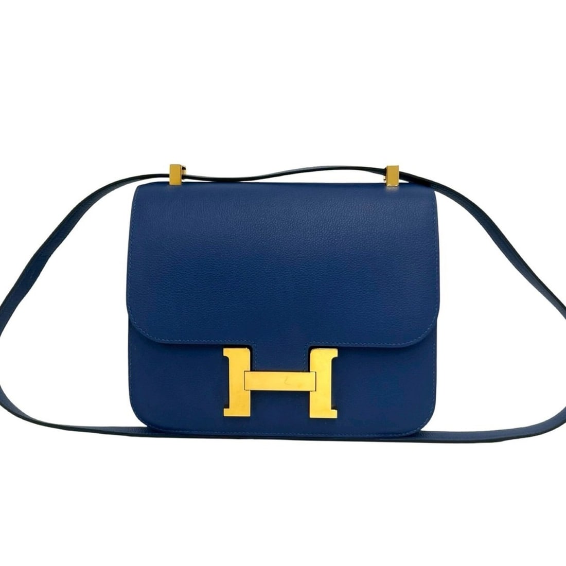 HERMES Constance 23 Evercolor Leather Shoulder Bag/Pochette, Blue Brighton 31162: --- Catalog ---Category: SizeSize (HxWxD): 19.5cm x 23cm x 4.5cm / 7.67'' x 9.05'' x 1.77''Category: DesignType: Pochette, Shoulder bagColor: BlueGender: WomenCategory: GeneralBrand: Hermes--- Item Li