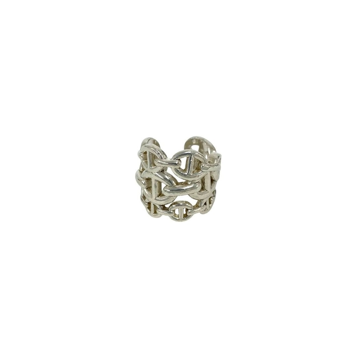 HERMES Chaine d'Ancre Enchainee GM Ring, Sterling Silver 925, Accessory, Item No. 25021: --- Catalog ---Category: SizeJP Size: 6US Size: 3.5Category: DesignType: Band ringColor: SilverGender: WomenMaterial: Silver 925Category: GeneralBrand: Hermes--- Item List ---Section: ConditionRanking