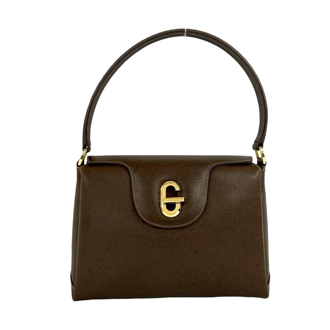GUCCI Vintage Old Gucci G Logo Hardware Leather Handbag Mini Tote Bag Brown a45-4 (1 of 10)