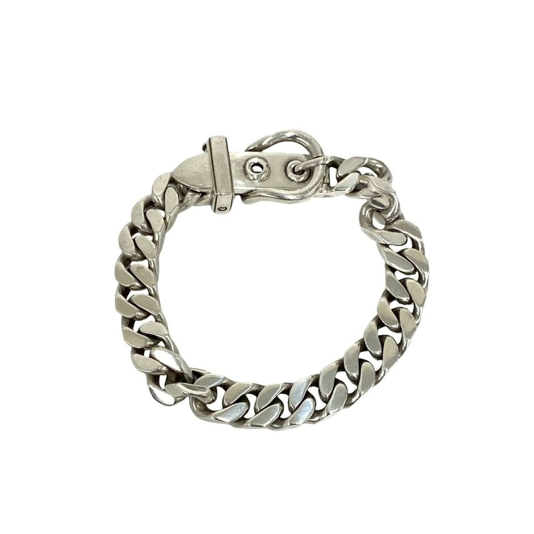 HERMES Vintage Boucles Sellier PM Bracelet, Sterling Silver 925, Accessory, 92856 (1 of 11)