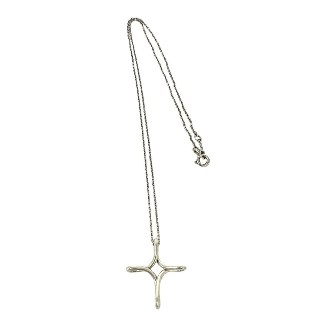 TIFFANY&Co. Tiffany Vintage Infinity Cross Necklace, Sterling Silver 925, Accessory, Item Number: --- Catalog ---Category: SizePendant Size: 24mm x 12mm / 0.94'' x 0.47''Neck Circumference: 43.2 cm / 17''Category: DesignColor: SilverGender: WomenMaterial: Silver 925Necklace Type: NecklaceCategory: