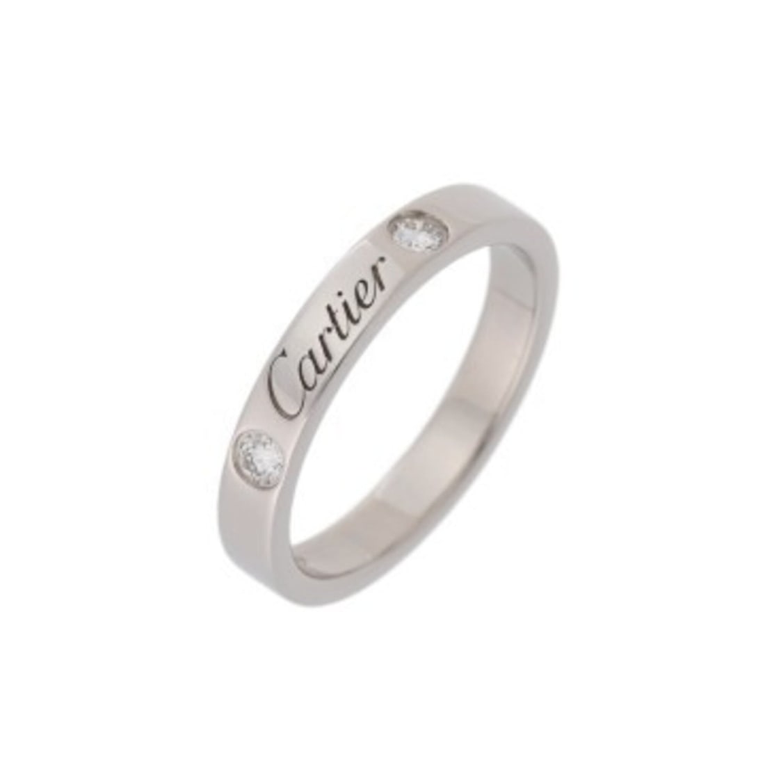 CARTIER Cartier Engraved Ring with 2 Diamonds, Size 49, Women's, Pt950 Platinum Ring, Grade A, Used,: --- Catalog ---Category: SizeJP Size: 9US Size: 5Category: DesignType: Band ringStone: DiamondGender: WomenMaterial: Platinum 950Category: GeneralBrand: Cartier--- Item List ---Section: ConditionRanki