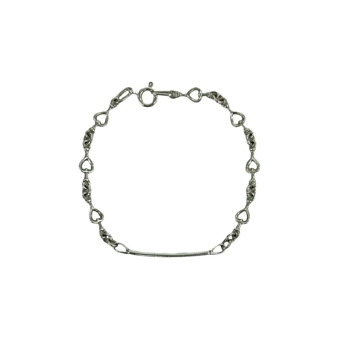 TIFFANY&Co. Tiffany Vintage Heart Link ID Bracelet, Sterling Silver 925, Accessory, Silver, 35783 (1 of 10)