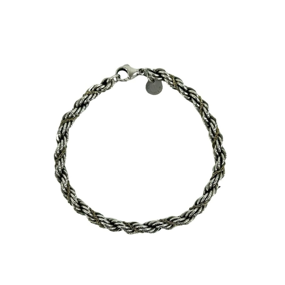 TIFFANY&Co. Tiffany Vintage Twist Rope Bracelet, Sterling Silver 925, 18K Yellow Gold, Silver, Item: --- Catalog ---Category: SizeLength: 18.1cm / 7.12''Category: DesignType: Charm braceletColor: Gold, SilverGender: WomenMaterial: Silver 925, Yellow gold (18K)Category: GeneralBrand: Tiffany--- Item L