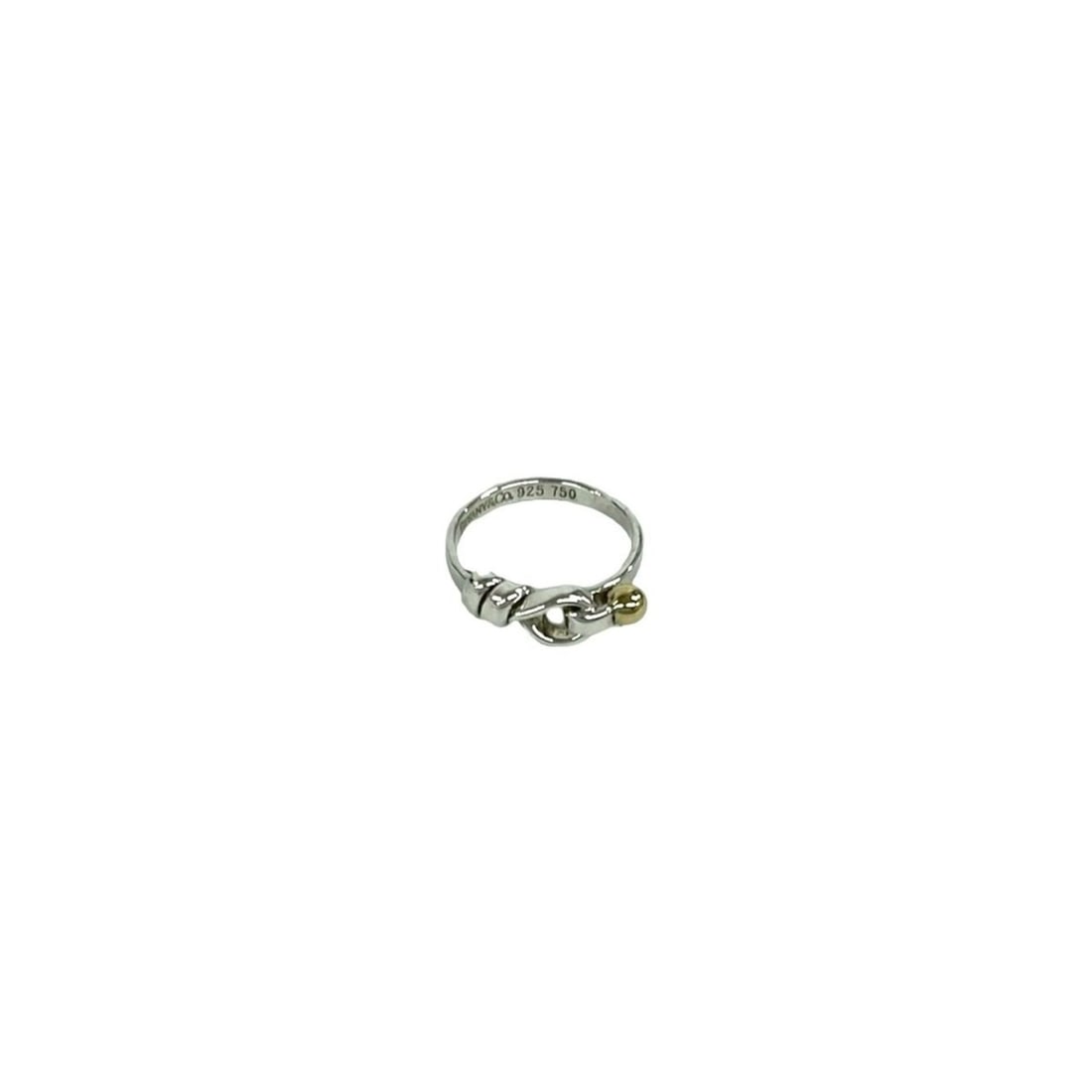 TIFFANY&Co. Tiffany Hook & Eye Love Knot Ring, Sterling Silver 925, 18K Yellow Gold, Item No. 20352: --- Catalog ---Category: SizeJP Size: 9US Size: 5Category: DesignType: Band ringColor: Gold, SilverGender: WomenMaterial: Silver 925, Yellow gold (18K)Category: GeneralBrand: Tiffany--- Item List ---S