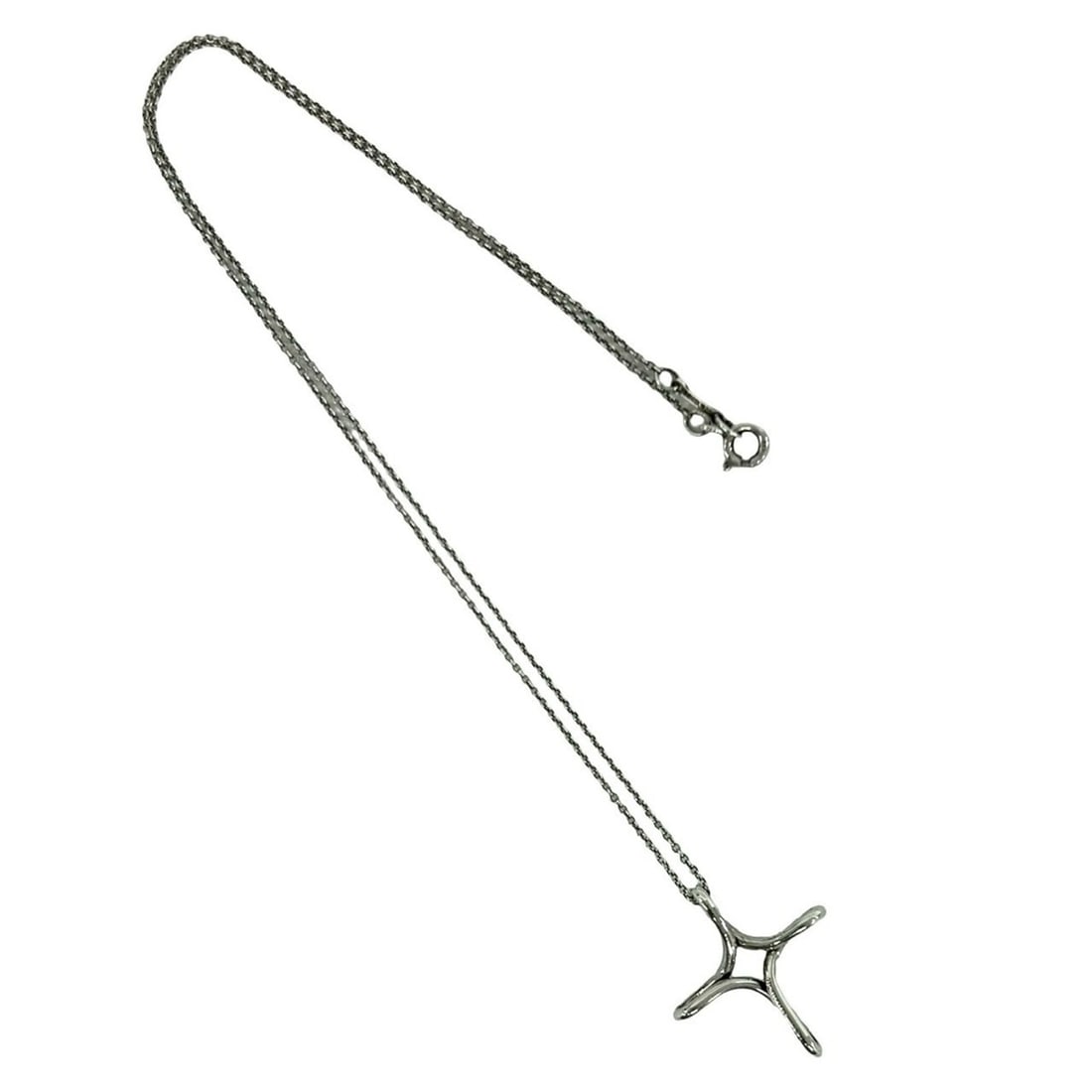 TIFFANY&Co. Tiffany Vintage Infinity Cross Necklace, Sterling Silver 925, Item Number 75508: --- Catalog ---Category: SizePendant Size: 24mm x 22mm / 0.94'' x 0.86''Neck Circumference: 41.7 cm / 16.41''Category: DesignColor: SilverGender: WomenMaterial: Silver 925Necklace Type: NecklaceCatego